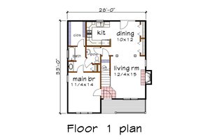 Floor Plan - Main Floor for Farmhouse House Plan #79-343 - 4 bed, 2.5 bath