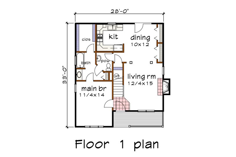 Dream House Plan - Floor Plan - Main Floor for Farmhouse House Plan #79-343 - 4 bed, 2.5 bath