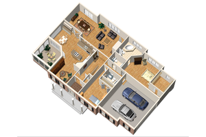 Floor Plan - Main Floor 1 for Classical House Plan #25-4822 - 2 bed, 2 bath
