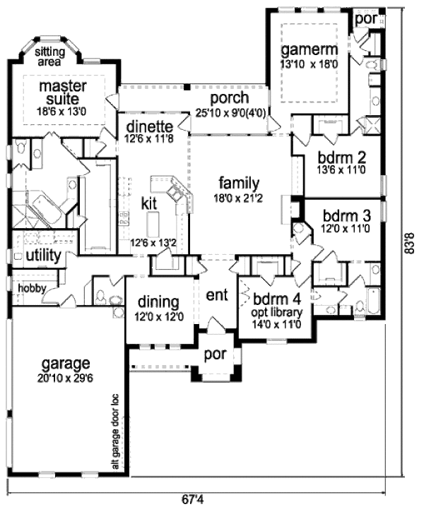 European Floor Plan - Main Floor Plan #84-280