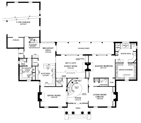 Architectural House Design - Classical Floor Plan - Main Floor Plan #137-242