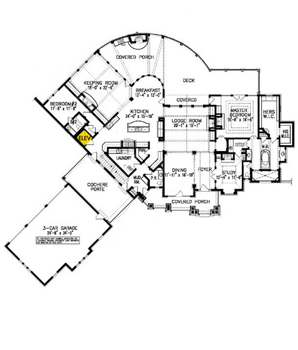 Home Plan - Traditional Floor Plan - Main Floor Plan #54-525