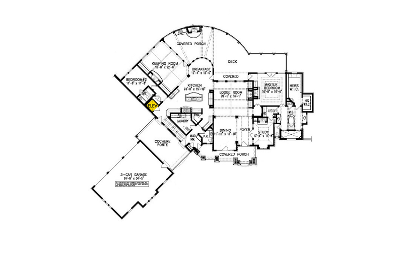 Home Plan - Floor Plan - Main Floor for Traditional House Plan #54-525 - 4 bed, 4.5 bath