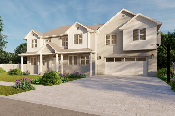 Exterior - Front Elevation 4 for Traditional House Plan #1060-18 - 7 bed, 4 bath