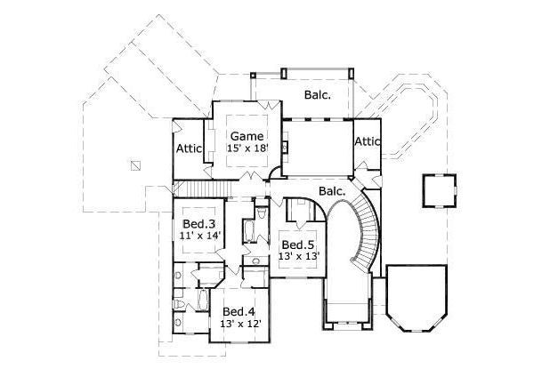 European Floor Plan - Upper Floor Plan #411-544