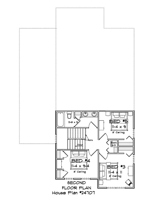 Architectural House Design - Floor Plan - Upper Floor for Cottage House Plan #513-2499 - 5 bed, 3 bath