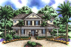 Colonial Exterior - Front Elevation Plan #27-407