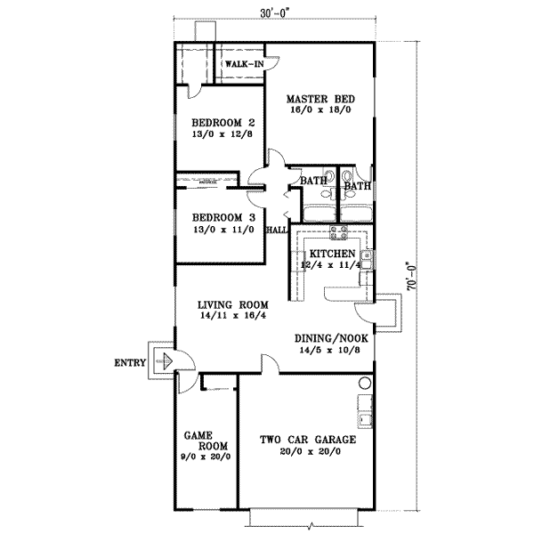 Adobe / Southwestern Floor Plan - Main Floor Plan #1-1230