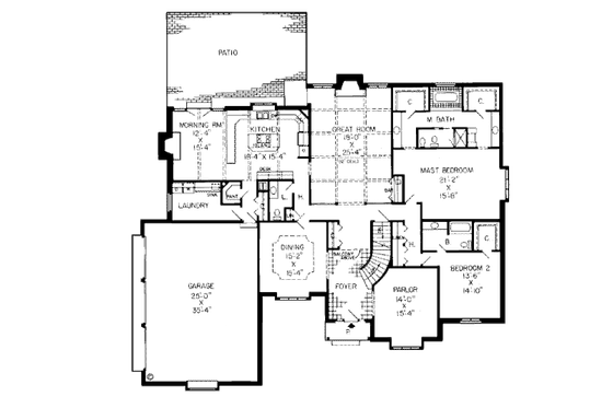Floor Plan - Main Floor for European House Plan #312-776 - 4 bed, 4.5 bath