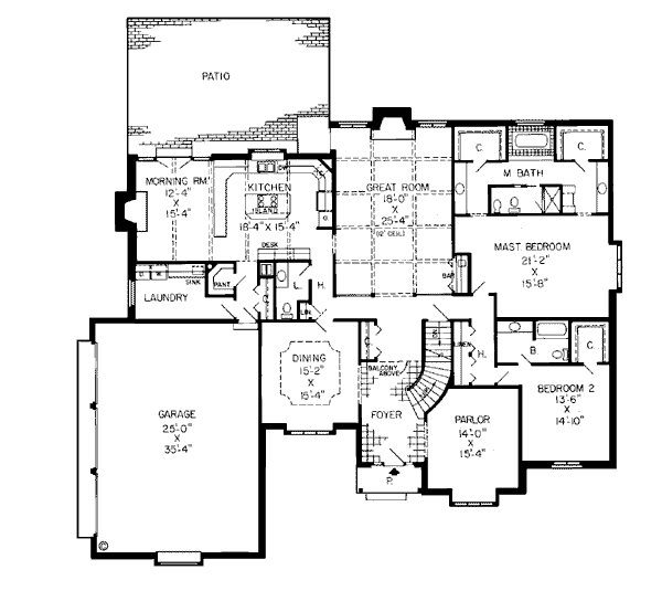 European Floor Plan - Main Floor Plan #312-776