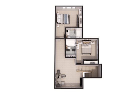 Floor Plan - Upper Floor 1 for Farmhouse House Plan #51-1262 - 3 bed, 3.5 bath