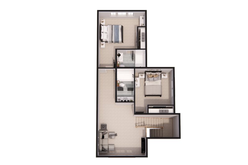 House Blueprint - Floor Plan - Upper Floor 1 for Farmhouse House Plan #51-1262 - 3 bed, 3.5 bath