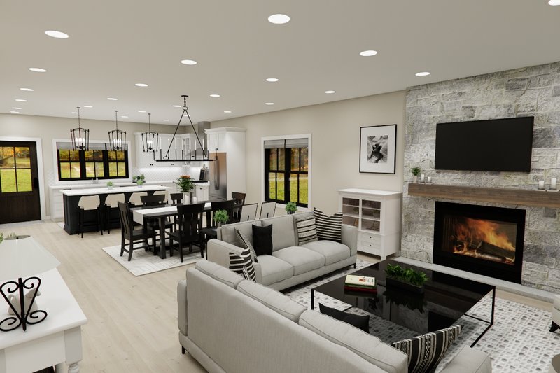 House Design - Interior - Family Room for Craftsman House Plan #51-1400 - 3 bed, 2 bath
