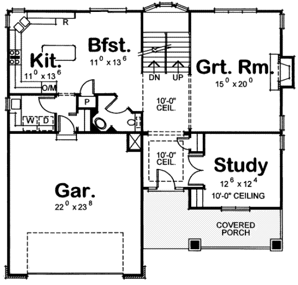 Dream House Plan - Bungalow Floor Plan - Main Floor Plan #20-1712