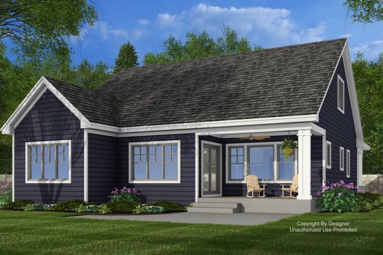 Exterior - Rear Elevation for Craftsman House Plan #51-1406 - 3 bed, 2.5 bath