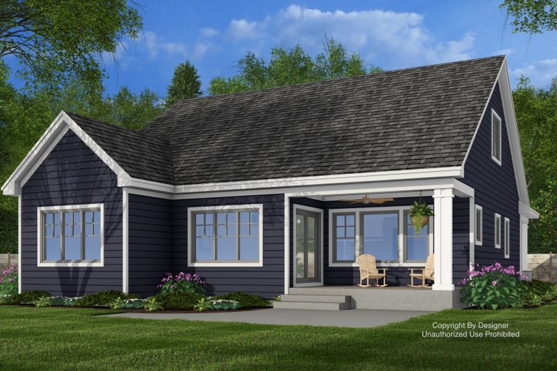 Architectural House Design - Exterior - Rear Elevation for Craftsman House Plan #51-1406 - 3 bed, 2.5 bath