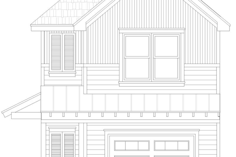 House Blueprint - Exterior - Rear Elevation for Contemporary House Plan #932-773 - 3 bed, 2.5 bath