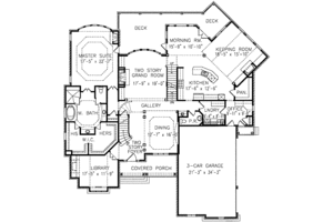 Floor Plan - Main Floor for European House Plan #54-163 - 5 bed, 4.5 bath