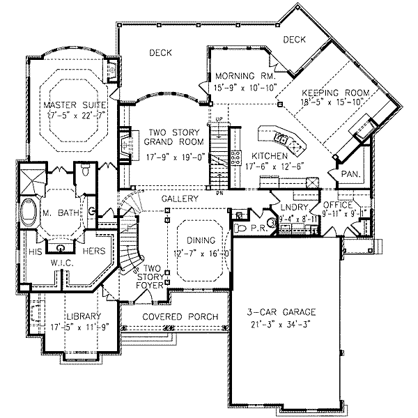 Home Plan - European Floor Plan - Main Floor Plan #54-163