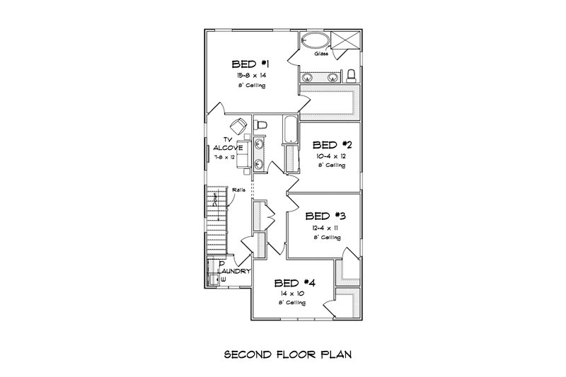 Architectural House Design - Floor Plan - Upper Floor for Cottage House Plan #513-2226 - 4 bed, 2.5 bath
