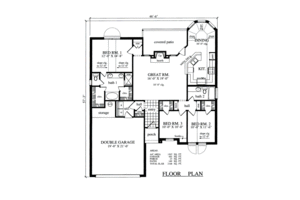 Floor Plan - Main Floor for Traditional House Plan #42-357 - 3 bed, 2 bath