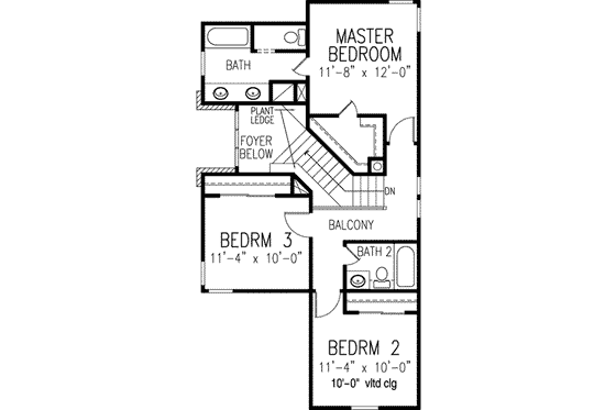 Floor Plan - Upper Floor for Modern House Plan #410-300 - 3 bed, 2.5 bath