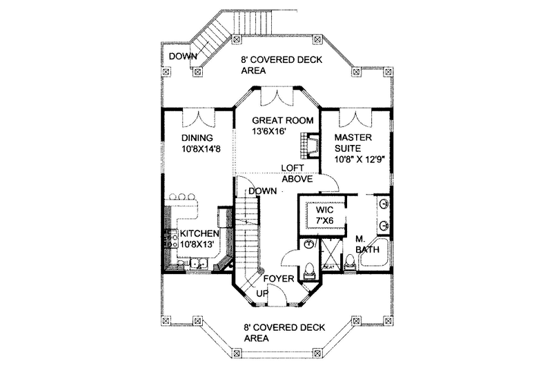 Dream House Plan - Floor Plan - Main Floor for Victorian House Plan #117-701 - 4 bed, 3 bath