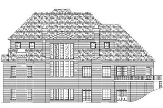 Exterior - Rear Elevation for Classical House Plan #119-246 - 4 bed, 3.5 bath