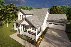 Cottage Exterior - Front Elevation Plan #513-2216