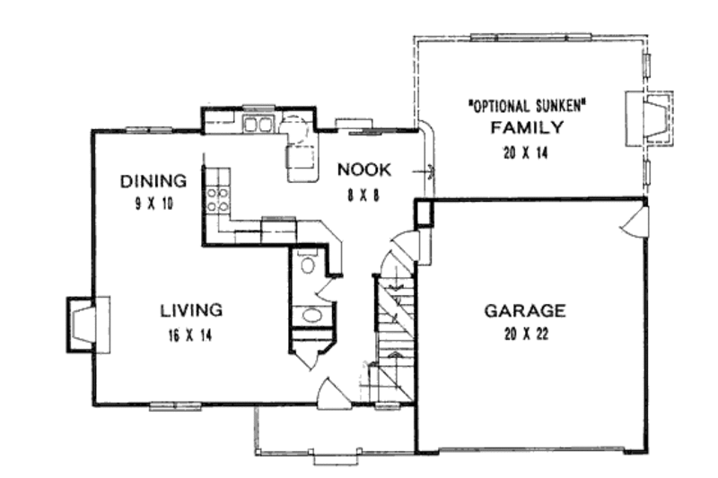Dream House Plan - Floor Plan - Main Floor for Traditional House Plan #58-142 - 3 bed, 2.5 bath