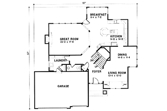 Floor Plan - Main Floor for European House Plan #67-201 - 4 bed, 4 bath