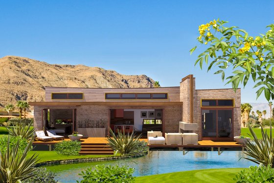 House Plan Design - Exterior - Front Elevation for Modern House Plan #484-5 - 2 bed, 2 bath
