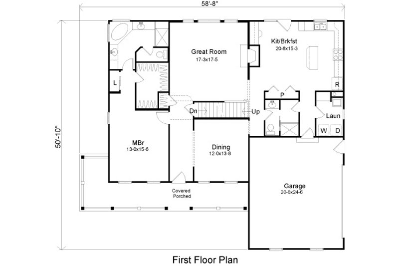 Home Plan - Floor Plan - Main Floor for Country House Plan #22-515 - 4 bed, 3.5 bath