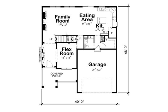 Floor Plan - Main Floor for Country House Plan #20-2293 - 4 bed, 2.5 bath