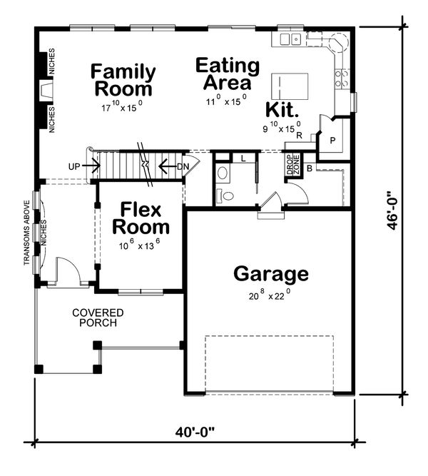 Architectural House Design - Country Floor Plan - Main Floor Plan #20-2293