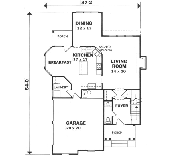 Traditional Floor Plan - Main Floor Plan #129-128