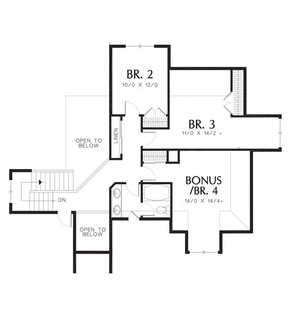 Craftsman Floor Plan - Upper Floor Plan #48-383