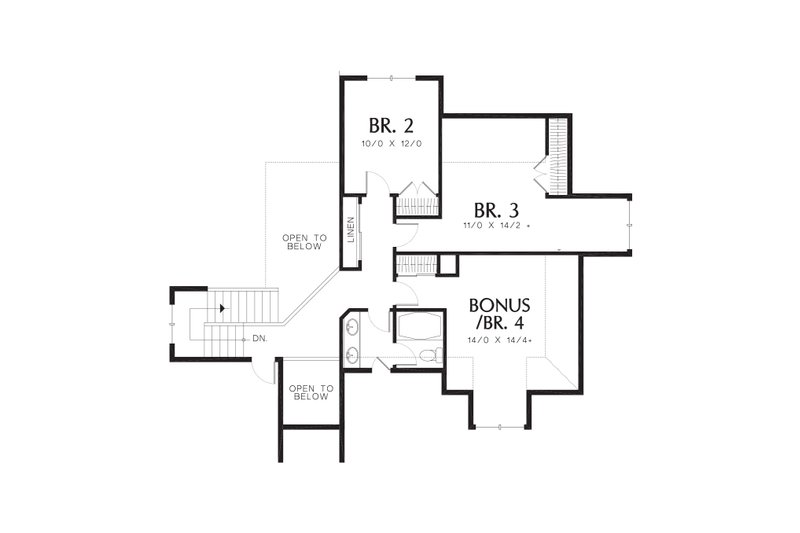 Dream House Plan - Floor Plan - Upper Floor for Craftsman House Plan #48-383 - 3 bed, 2.5 bath