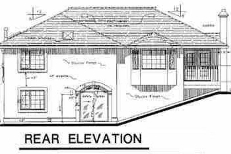 House Blueprint - Exterior - Rear Elevation for European House Plan #18-209 - 2 bed, 2 bath