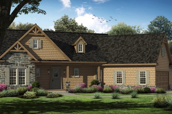 Exterior - Front Elevation 3 for Traditional House Plan #54-576 - 3 bed, 3 bath