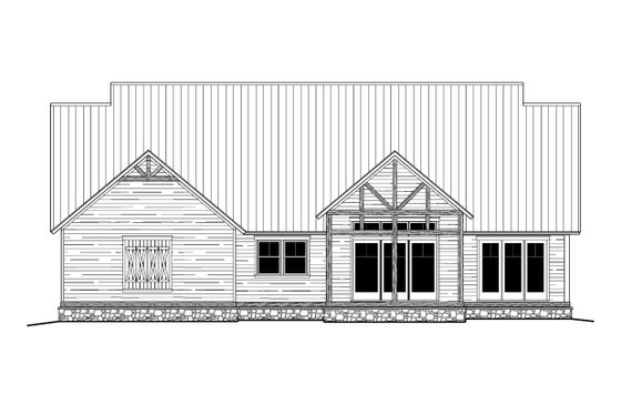 Exterior - Rear Elevation for Traditional House Plan #1081-1 - 3 bed, 2.5 bath