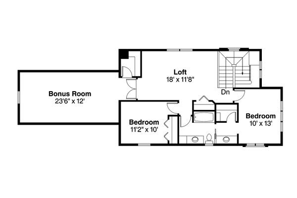 Contemporary Floor Plan - Upper Floor Plan #124-1129