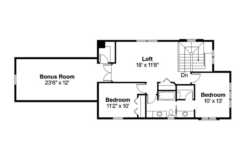 Home Plan - Floor Plan - Upper Floor for Contemporary House Plan #124-1129 - 3 bed, 2.5 bath