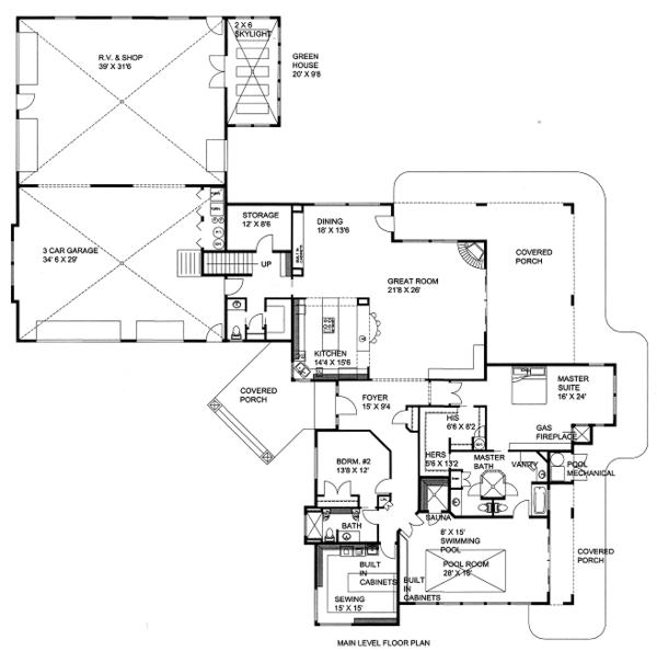Craftsman Floor Plan - Main Floor Plan #117-767
