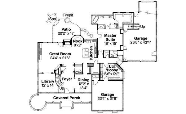 House Design - Colonial Floor Plan - Main Floor Plan #124-499