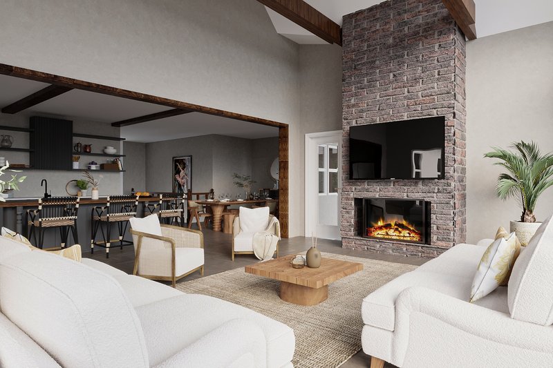 Dream House Plan - Interior - Family Room for Craftsman House Plan #54-562 - 4 bed, 3 bath