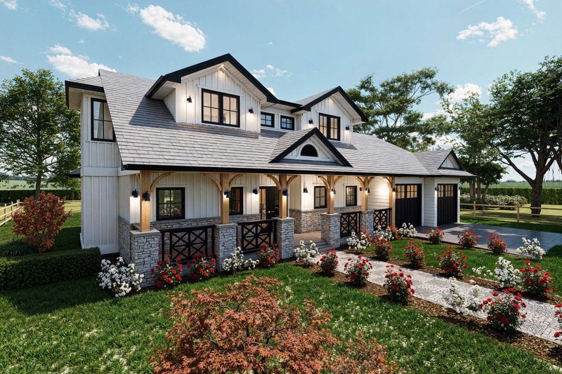 House Design - Exterior - Other Elevation 1 for Farmhouse House Plan #1101-19 - 3 bed, 3 bath