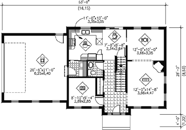 Colonial Floor Plan - Main Floor Plan #25-4166