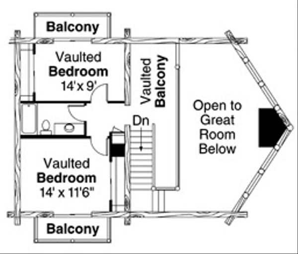 Home Plan - Log Floor Plan - Upper Floor Plan #124-503