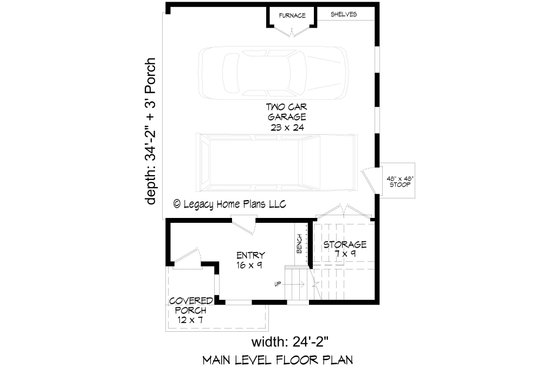Floor Plan - Main Floor for Contemporary House Plan #932-643 - 4 bed, 3 bath